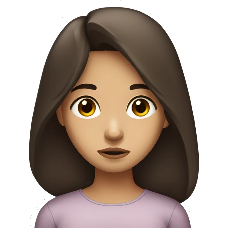 sad brunette girl emoji