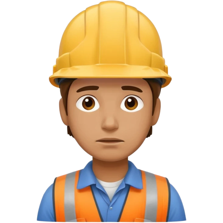 tired construction worker with helmet emoji