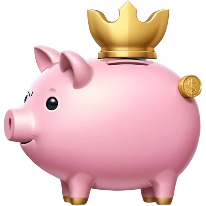 A clean and simple emoji-style icon: A stylized piggy bank with a coin dropping into it from above. Next to or slightly behind the piggy bank, a small shield symbolizing security and protection. Minimal details, rounded shapes, bright flat colors, consistent with standard emoji design. emoji
