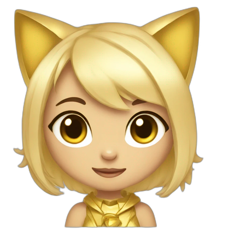 Gold chibi cat girl emoji