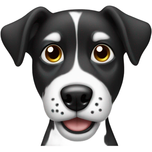 Disturbed doggy, black and white  emoji