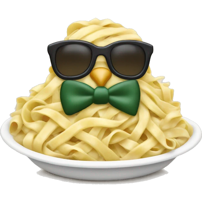 Chicken Alfredo with bow tie noodles emoji