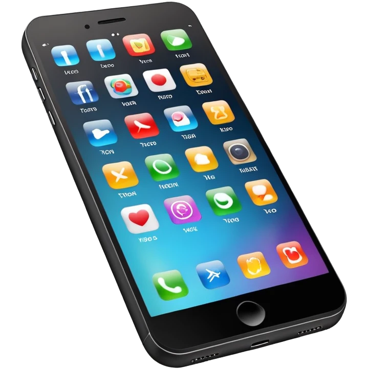 modern smartphone with apps emoji
