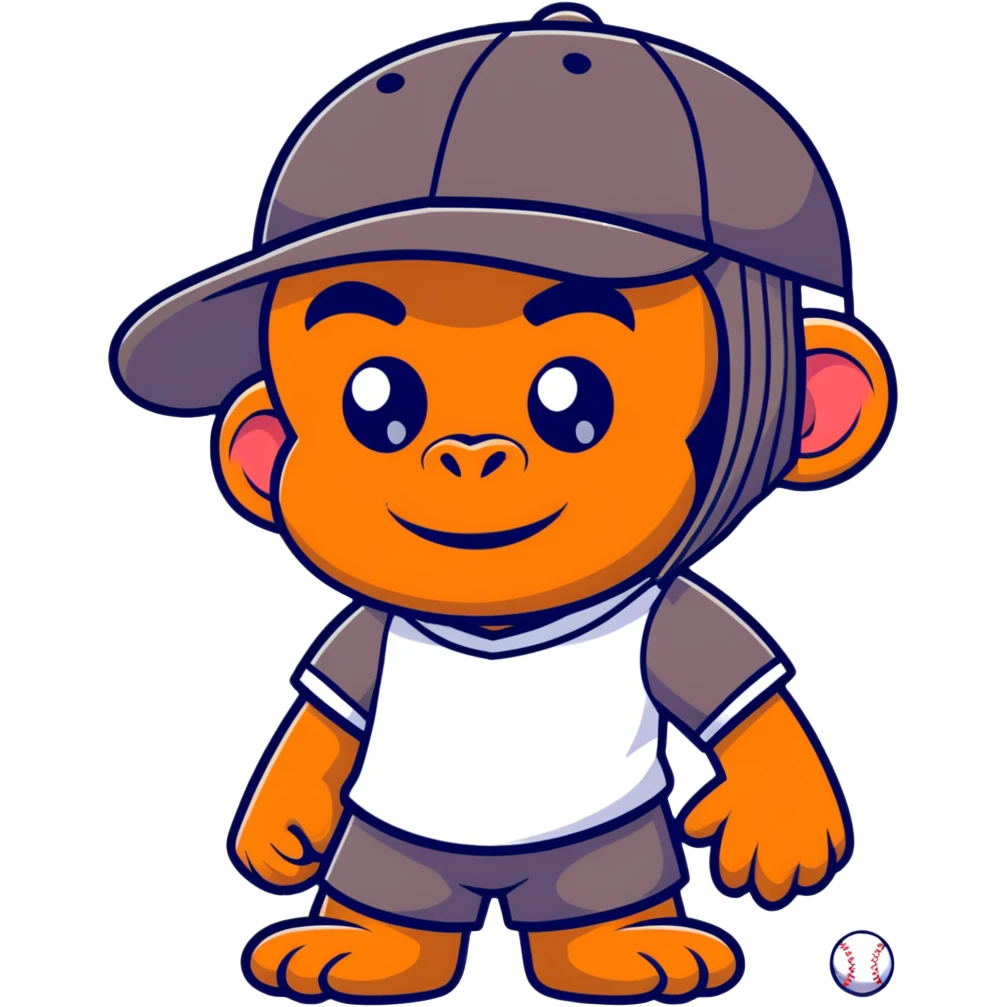 boy ape face with baseball cap emoji