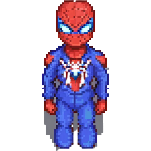 pixel art Spider-Man classic red and blue suit emoji