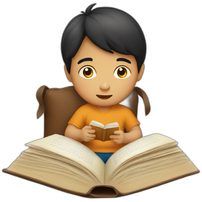 Filipino boy reading a book emoji