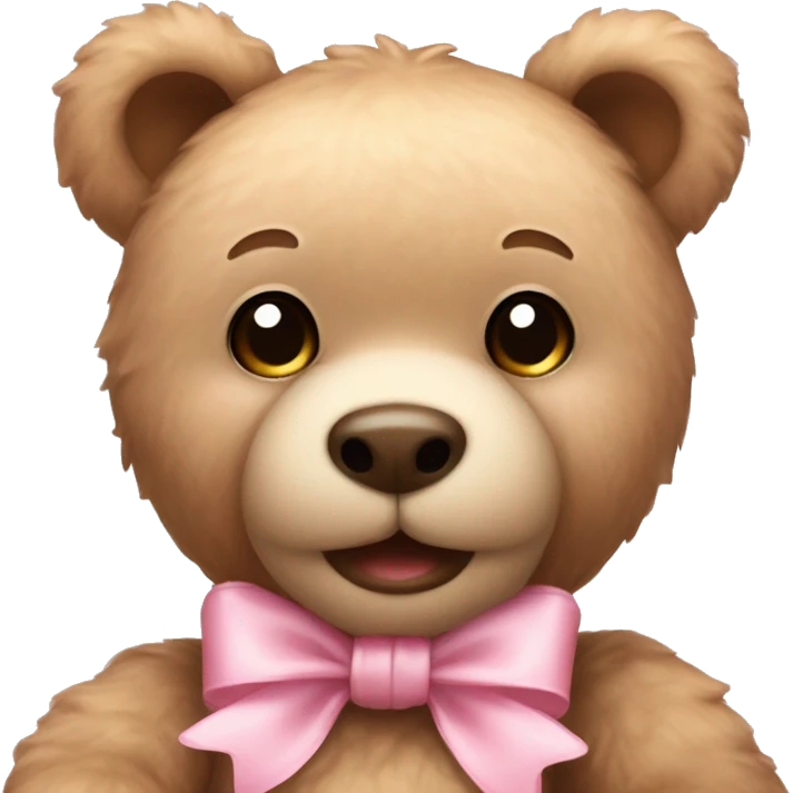 Teddy bear with light pink bow emoji