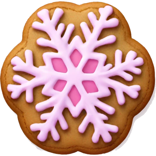 Pink snowflake cookie emoji
