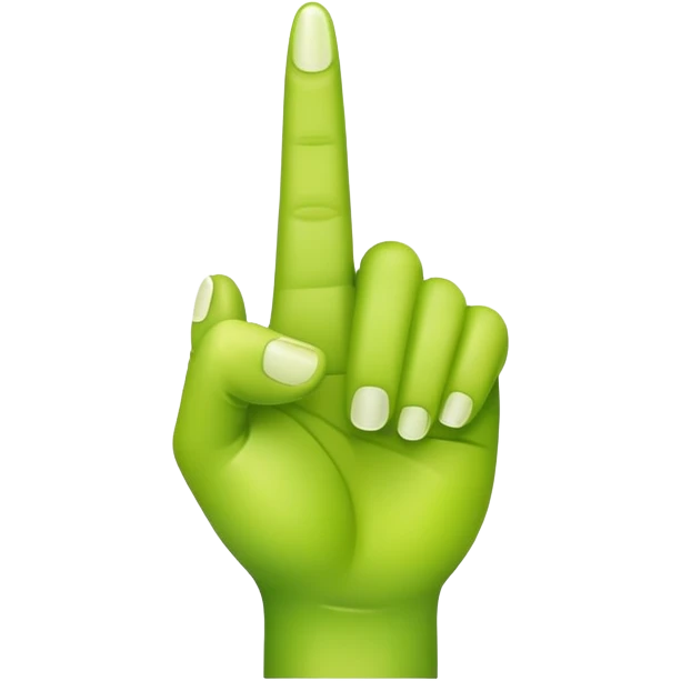 lime green middle finger emoji