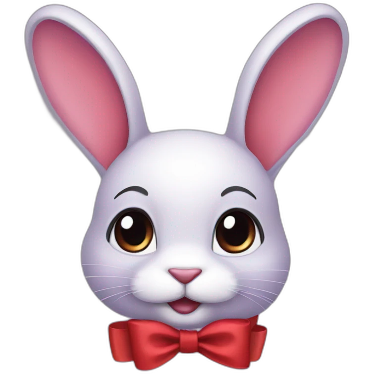 Rabit Purple with red bow emoji