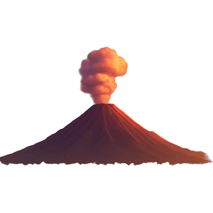 calm volcano, relief, sunset, golden hour emoji
