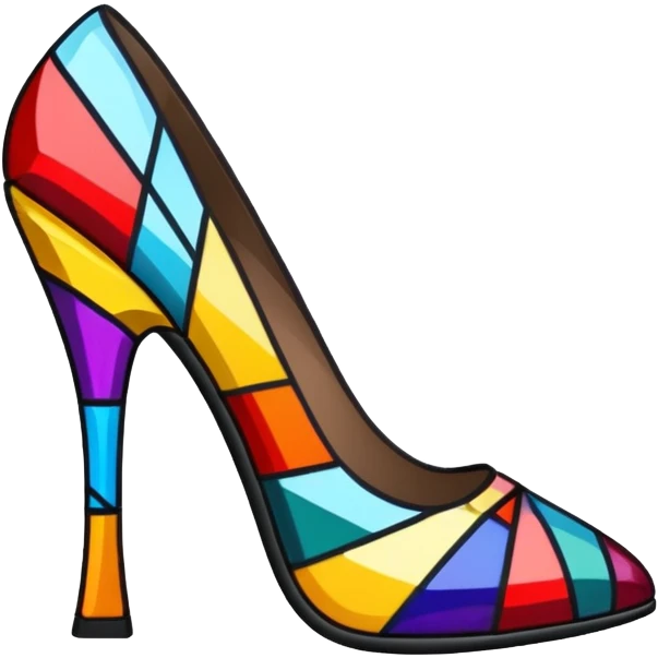 Stained glass heels emoji