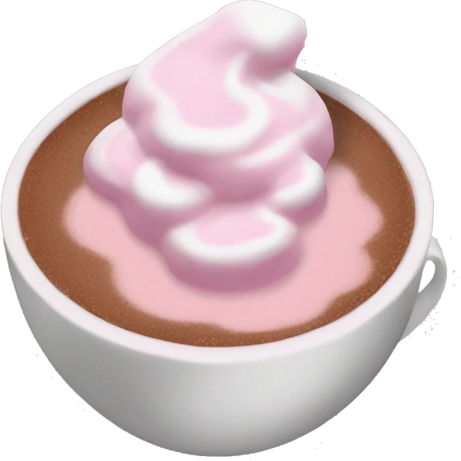 Create a pink hot chocolate  emoji