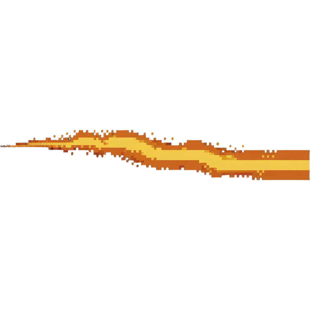 horizontal line of fire, extending left and right, orange and yellow emoji