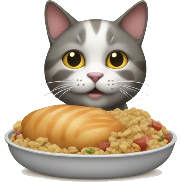 Cat with food emoji