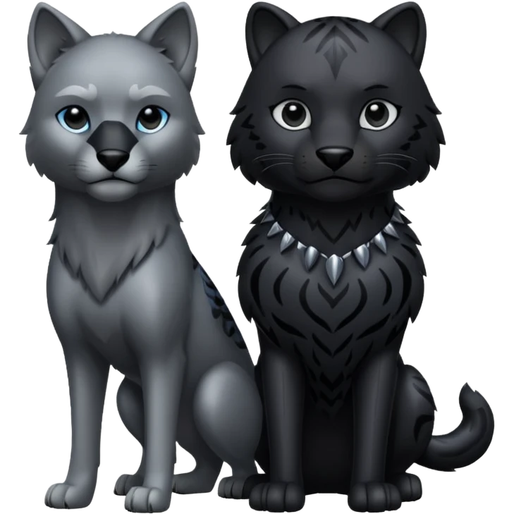 Wolf with black panther emoji