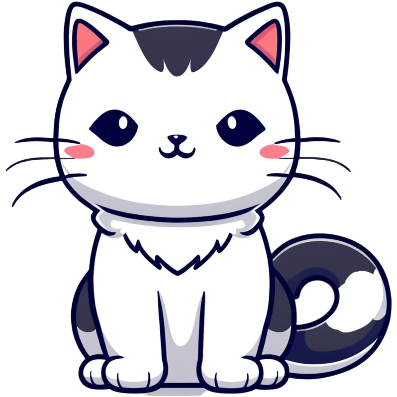 cat with white fur at the bottom and silver stripes at the top emoji