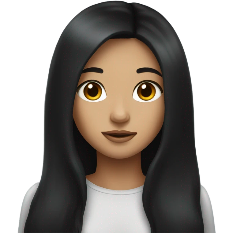girl with long black hair beautiful emoji