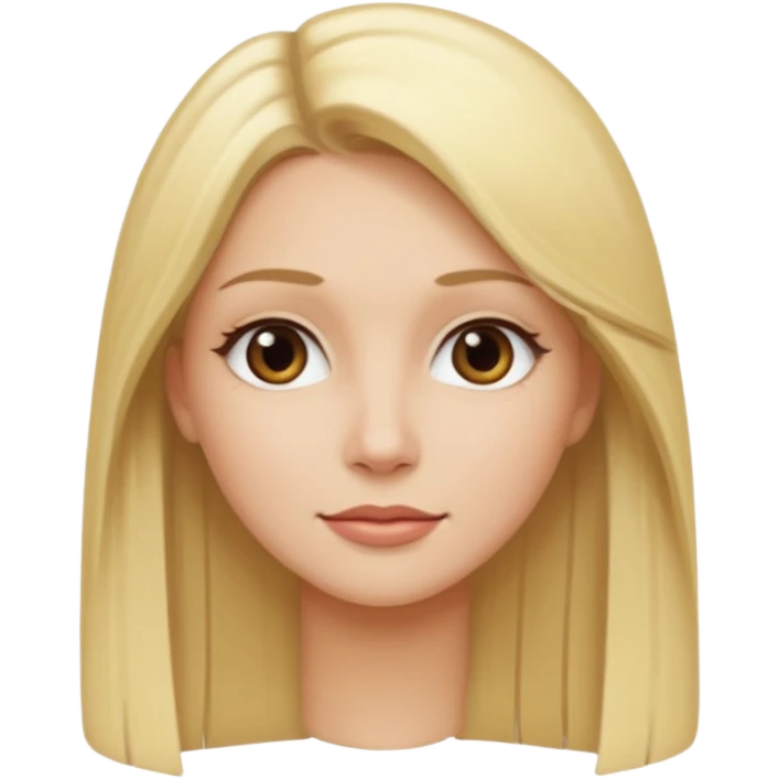 Branca loira dos cabelo liso emoji