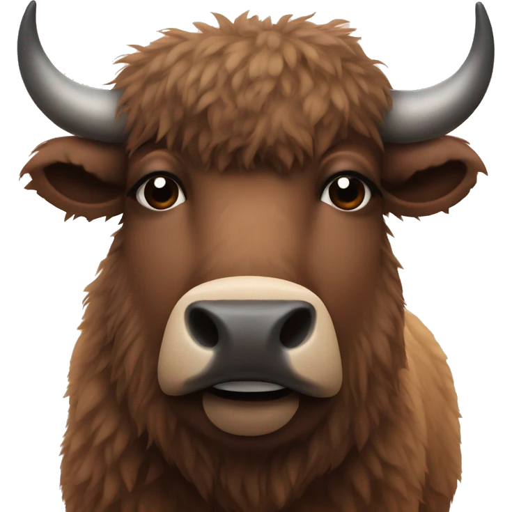 Very furry, rounds and cute bison/scotland cow emoji