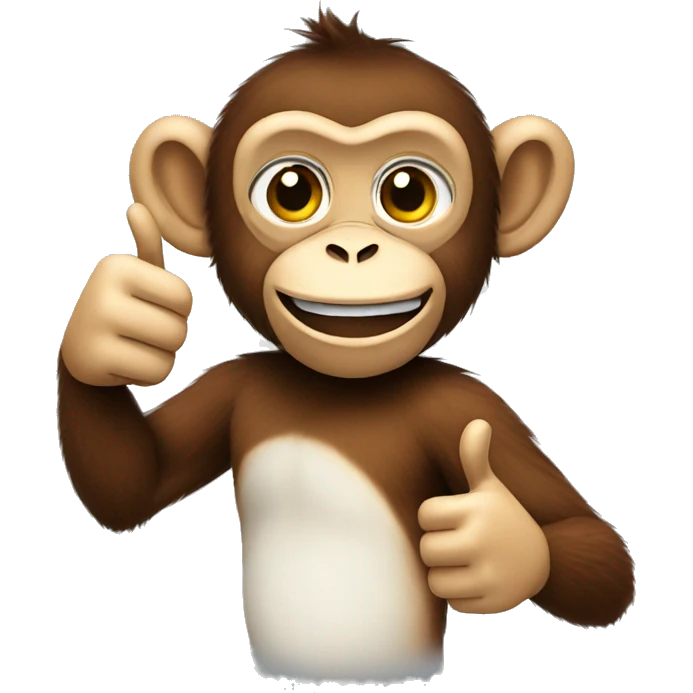 Monkey with thumbs ups emoji
