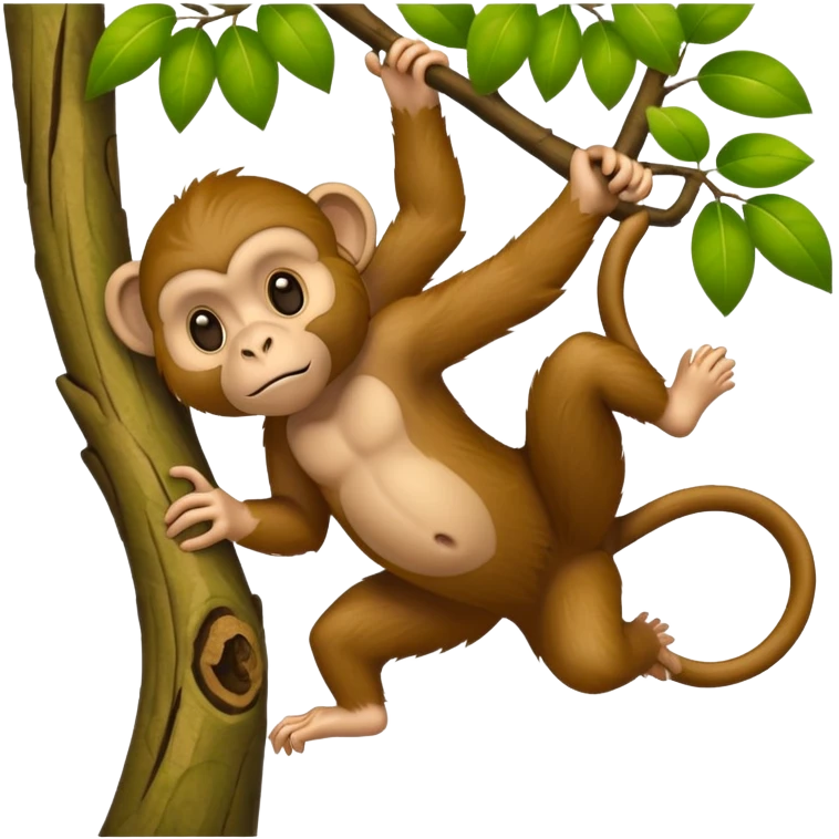 monkey climbing tree emoji