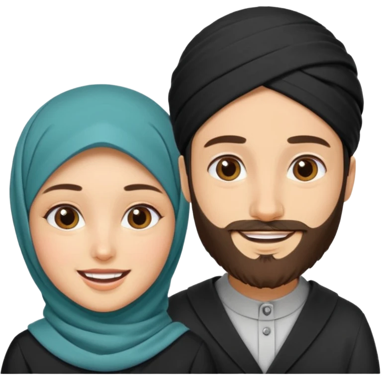 Hijabi girl with beard boy emoji