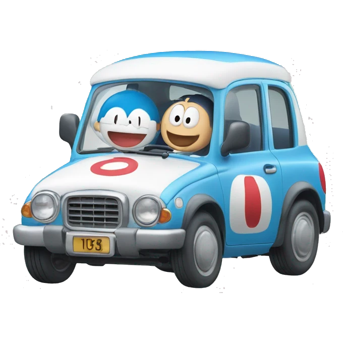 Doraemon driving car emoji