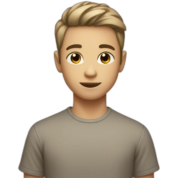boy with short hair, complexion a little light but not too dark, black eyes emoji