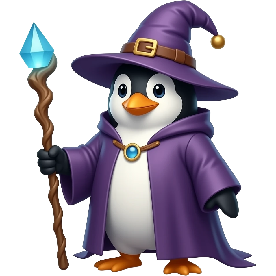 Penguin Wizard emoji