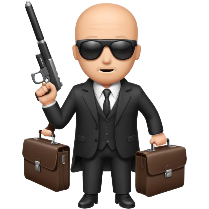 spam can dressed as a hitman, wearing a suit and sunglasses, holding a briefcase emoji