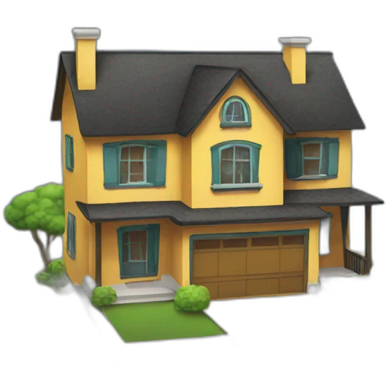 2d house wiith bold outline and empty inside emoji