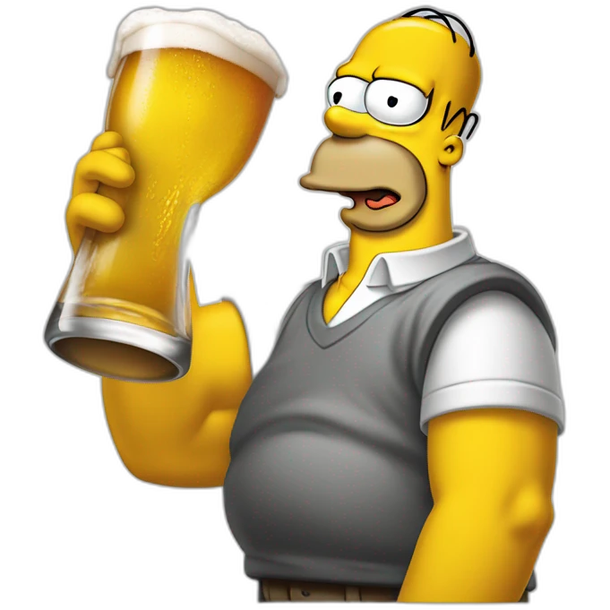 Homer simpson avec une bière à la main emoji