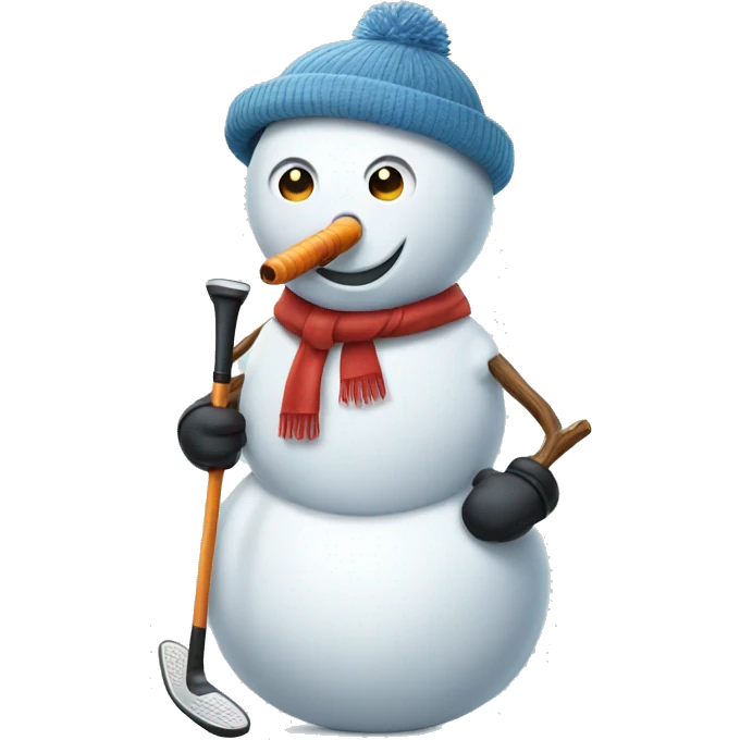 snowman with golf club emoji