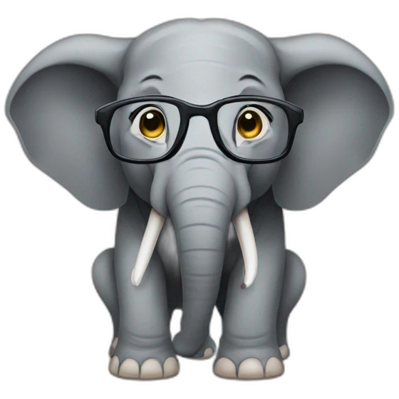 Elephant with specs emoji