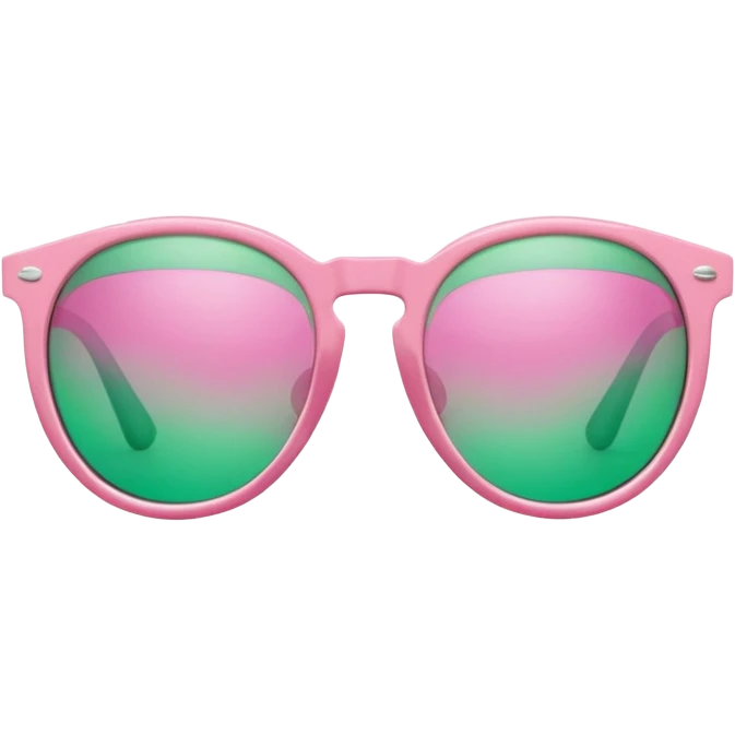 Sunglasses with the number 67 pink and green emoji