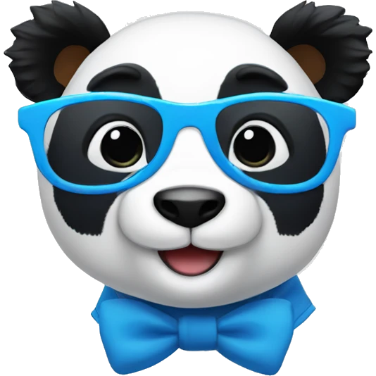 smiling blue panda designer with glasses emoji