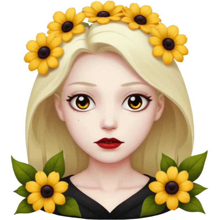 зла людина з квітами emoji