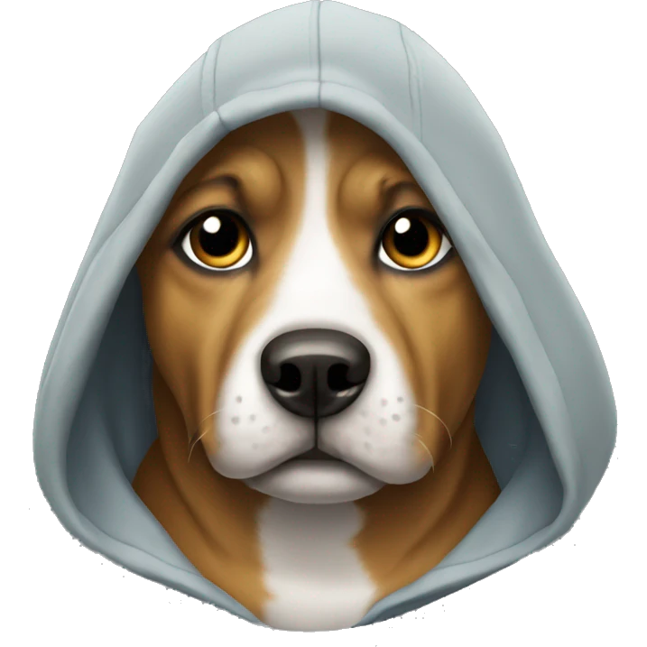 Dog wearing a hoodie emoji