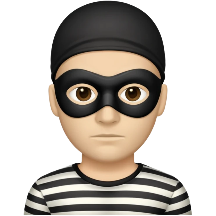 classic robber with black mask and striped shirt emoji
