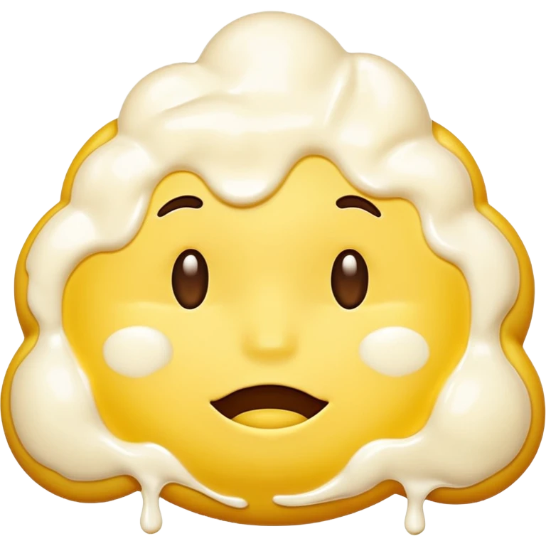 Put white blobs of cream on this yellow emojis face 😩 emoji