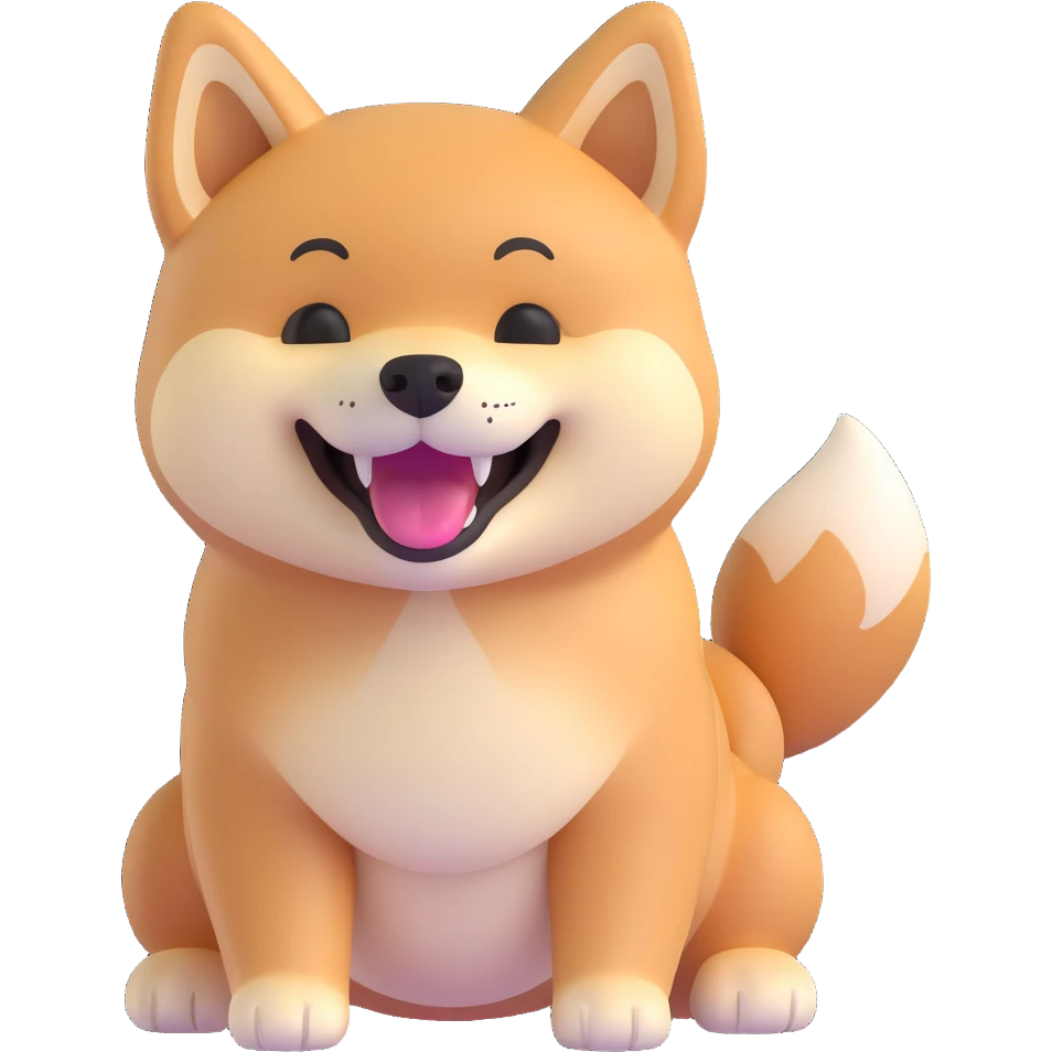 shiba inu, laughing emoji