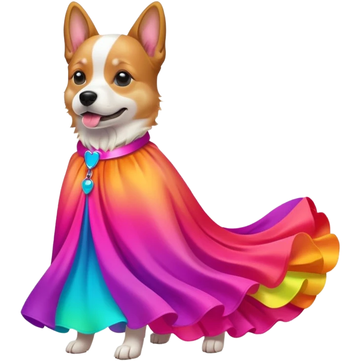 DOG wearring neon fashion dress emoji