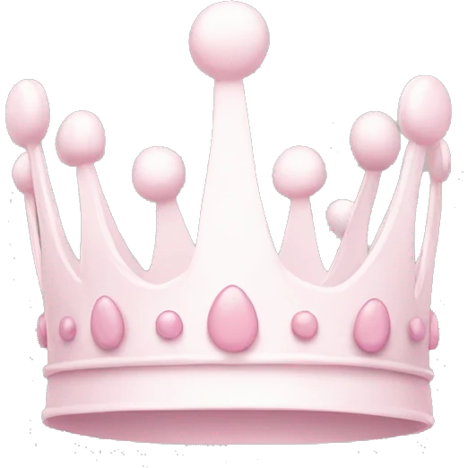 White and pastel pink crown emoji