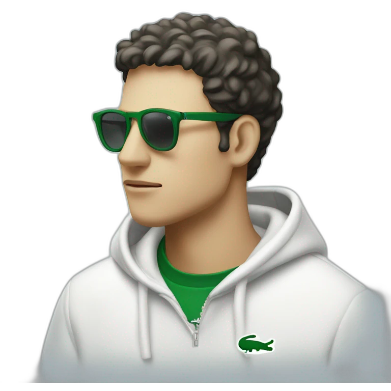 Lacoste smoking friends with white lacoste hoodie emoji
