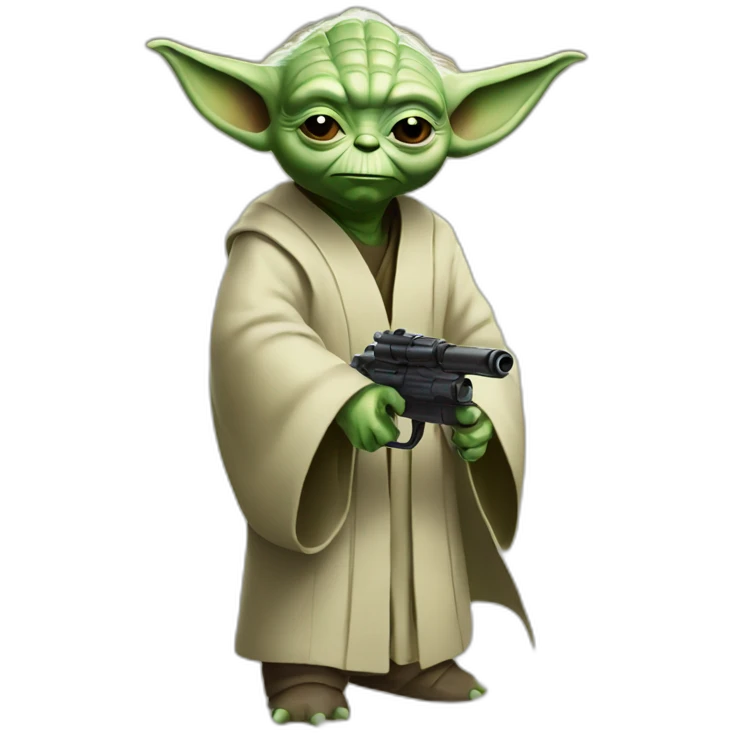 Master yoda with a gun emoji
