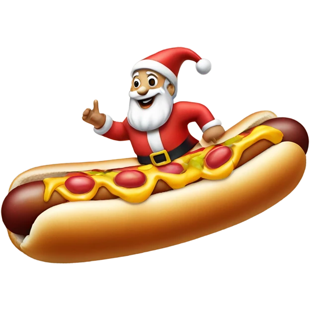 Santa riding a hot dog  emoji