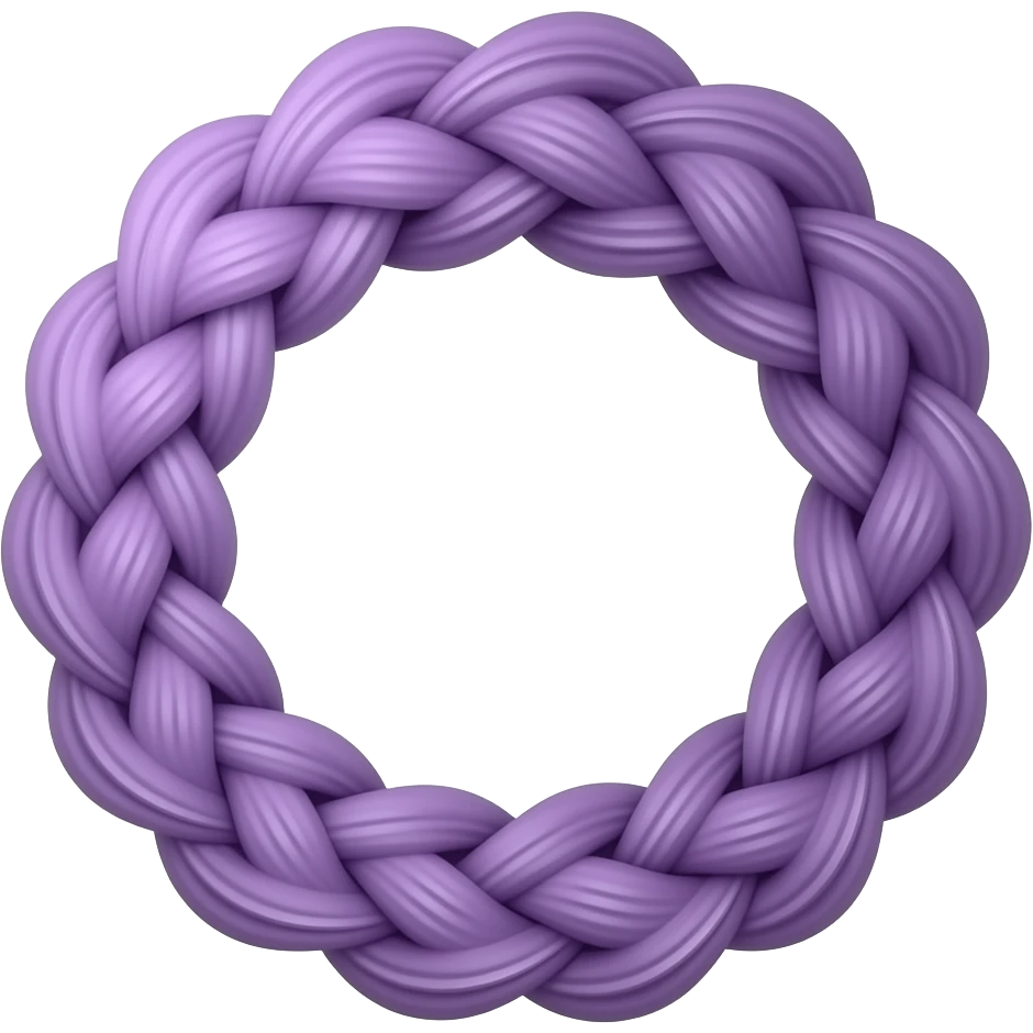 Haz una trenza morada. Pero solo la trenza y que una parte de la trenza sea de color lila pero que no tengo una persona solo la trenza emoji