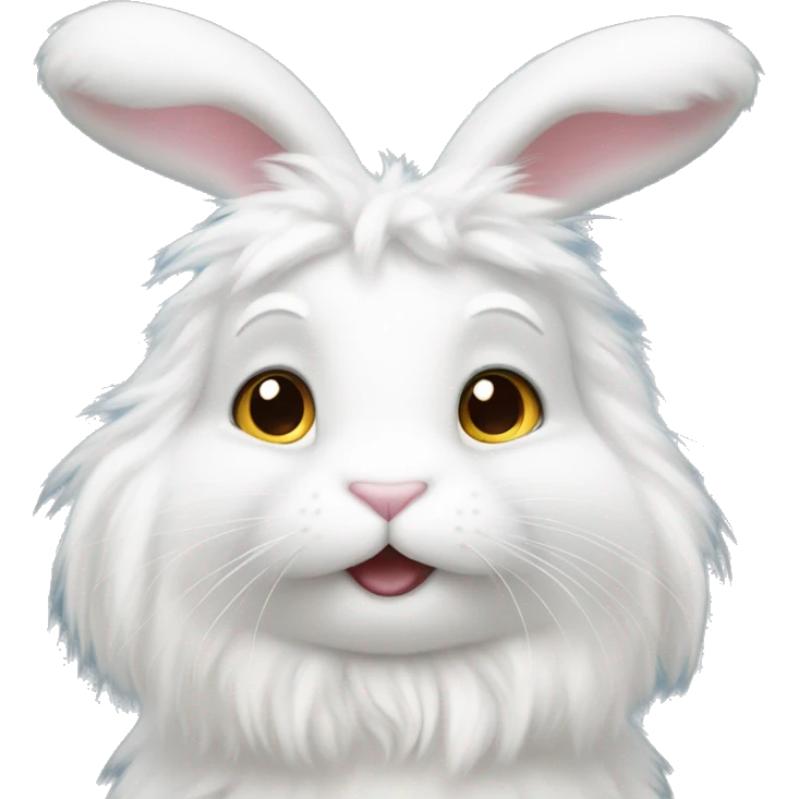 Fluffy white bunny emoji