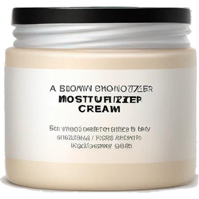 body moisturizer cream pot with label beige emoji